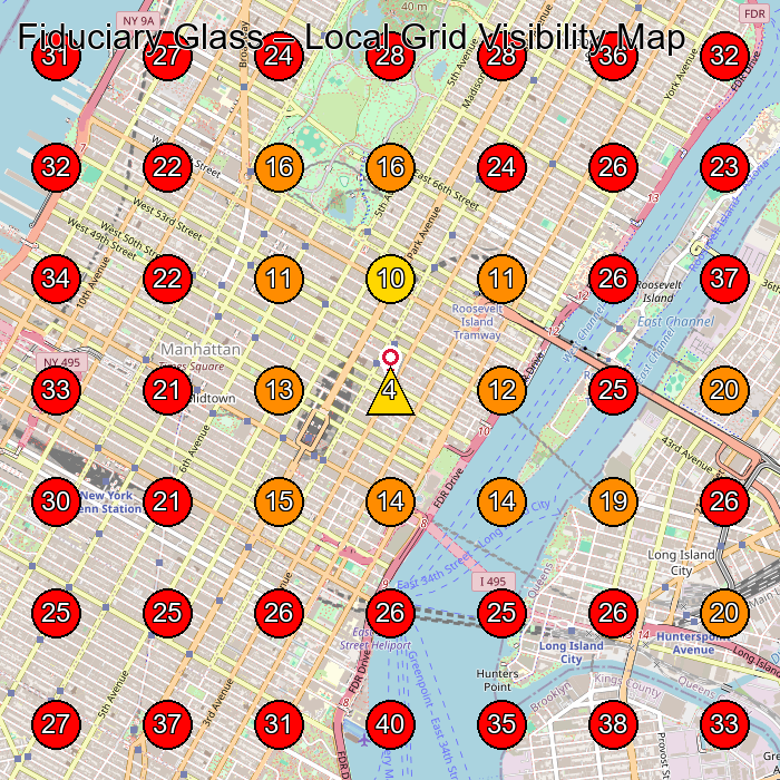 Fiduciary Glass GeoGrid visibility map for Glass Manufacturer in Secaucus